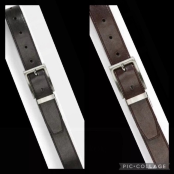 Nordstrom Boy's Kid's Black Brown Faux Leather Reversible Belt US Waist Size 26 - Picture 2 of 9